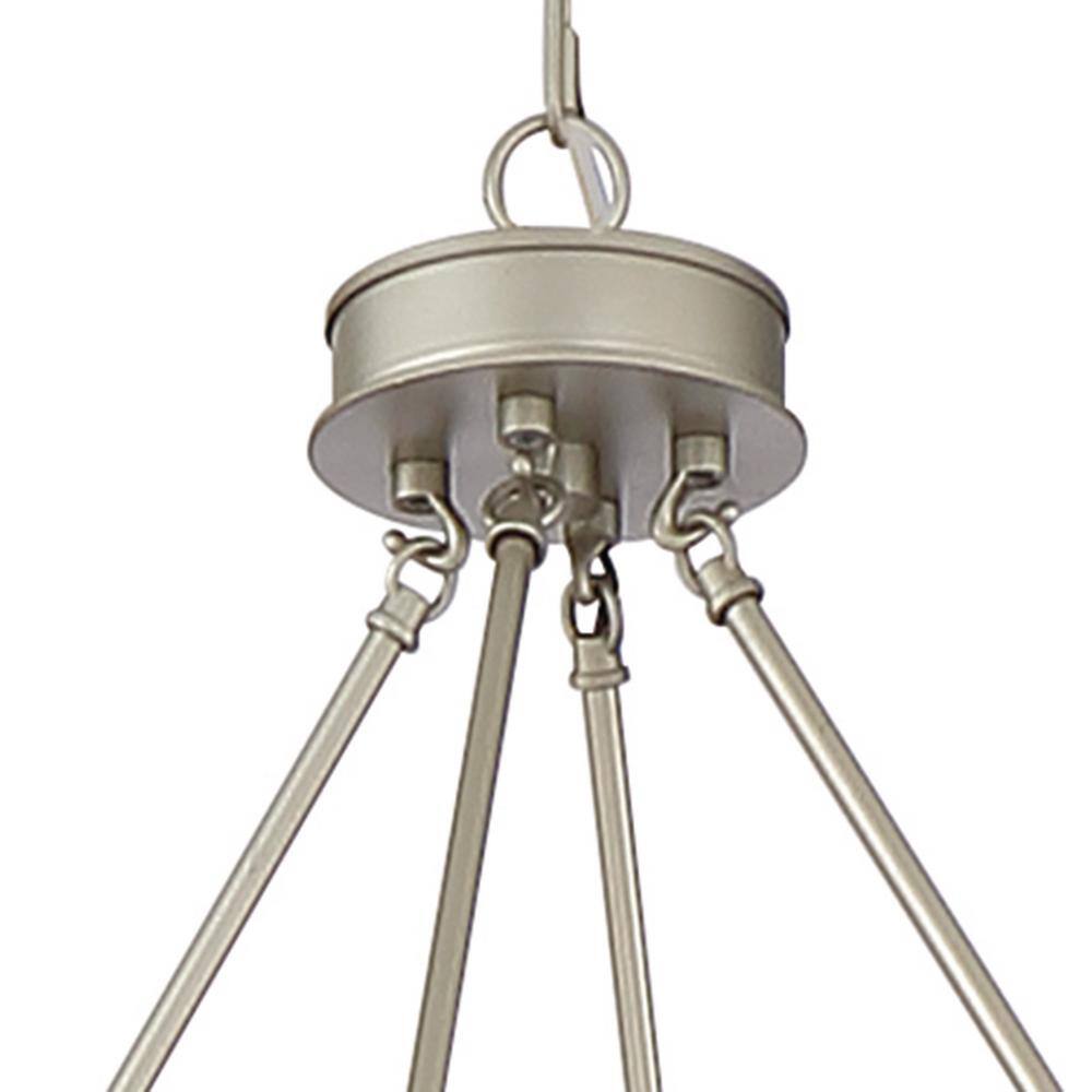 Antique Silver 12-Light Oval Wagon Wheel Chandelier