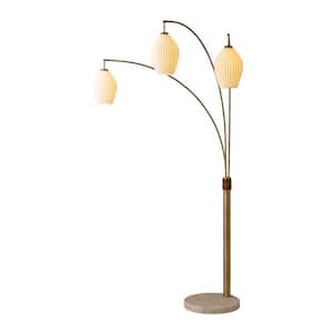 85 in. 3-Light Santa Clara Arc Lamp, Bone Porcelain