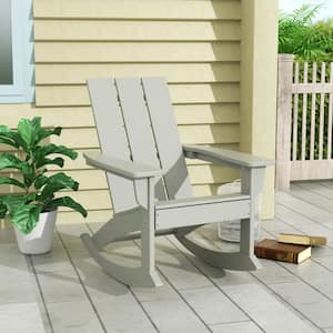 Shoreside Sand Plastic Modern Adirondack Outdoor Rocking Chair