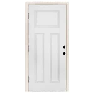 36 in. x 80 in. Element Series 3-Panel Wht Primed Steel Prehung Front Door w/ 36 in. Right-Hand Outswing and 6 in. Wall