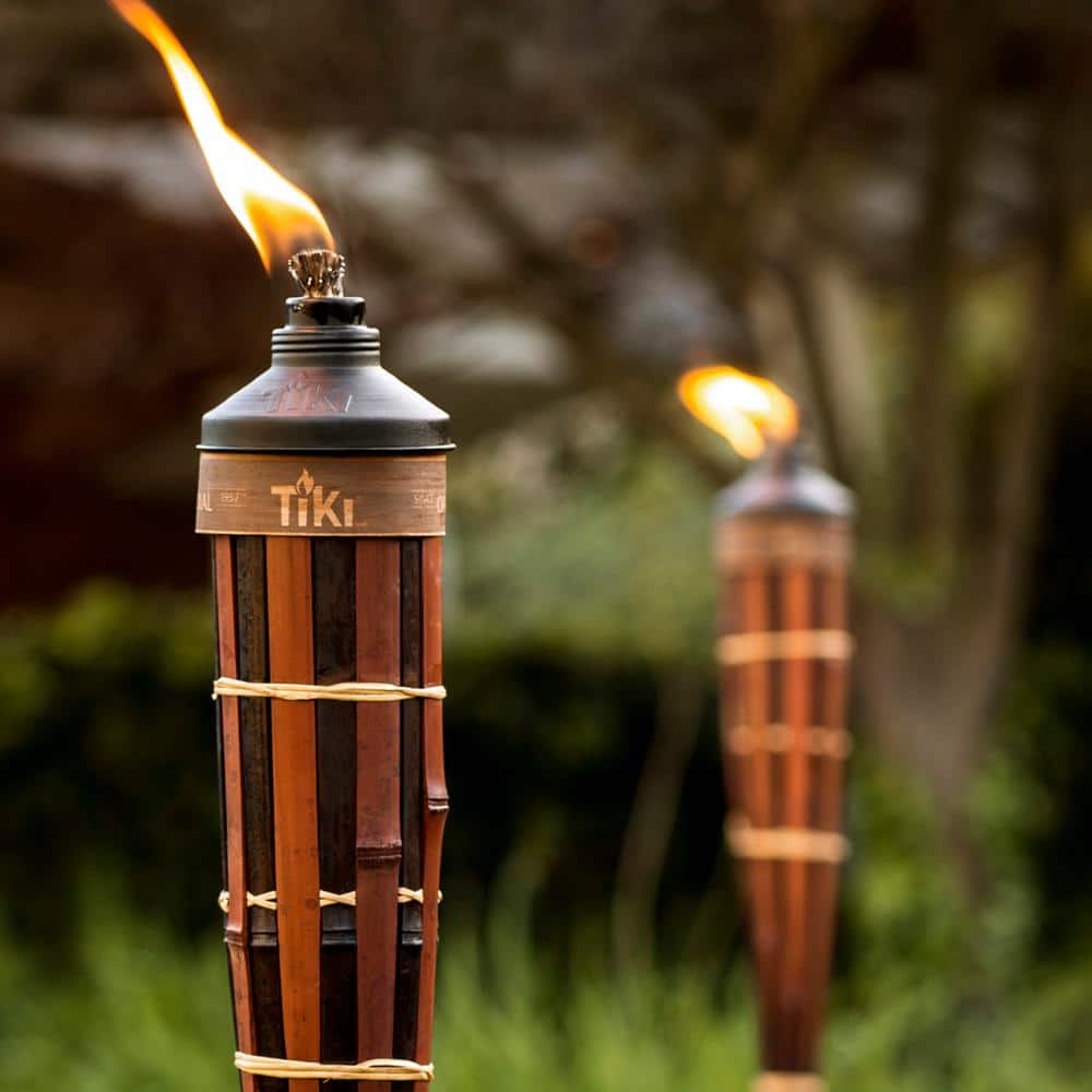 Royal Polynesian Brown Bamboo Outdoor Torches, 4-Pack