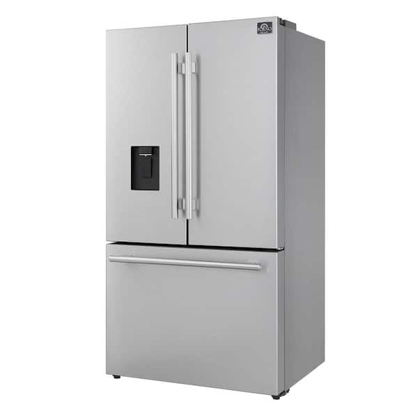 Aosta 36 in. Stainless Steel French Door Refrigerator, 22.4 cu. ft. Water dispenser & Ice Maker