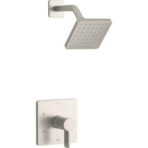 Parallel 1-Handle Shower Trim Kit in Vibrant Brushed Nickel with 2.5 GPM Showerhead (Valve Not Included)