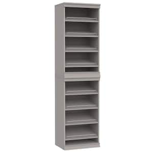 Modular Storage 21.38 in. W Smoky Taupe Reach-In Tower Wall Mount 8-Shelf Wood Closet System