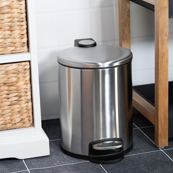 ACENTO Small Round 5 L/1.3 Gal. Pedal Trash Bin with Soft Close