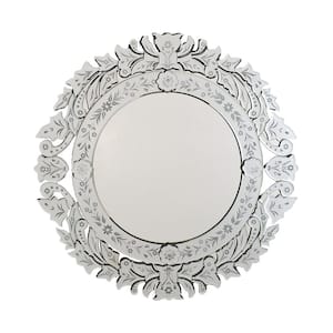 Radiance 33 in. W x 33 in. H Framed Round Bathroom Vanity Mirror in Clear