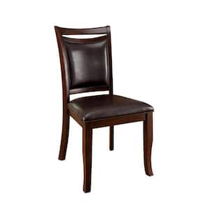 Transitional Expresso Side Chair with Padded Back and Seat (Set of 2)