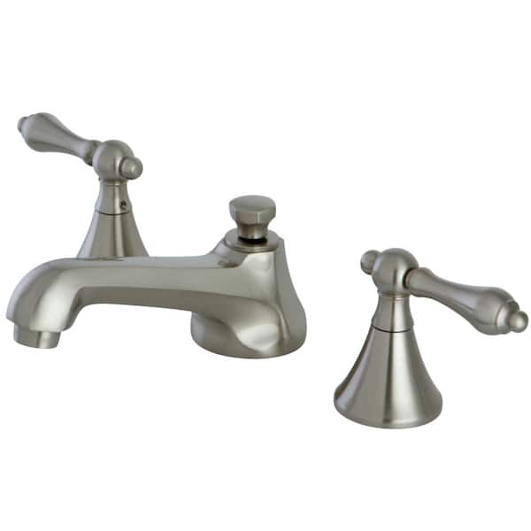 Modern 8 in. Widespread 2-Handle Bathroom Faucet in Brushed Nickel