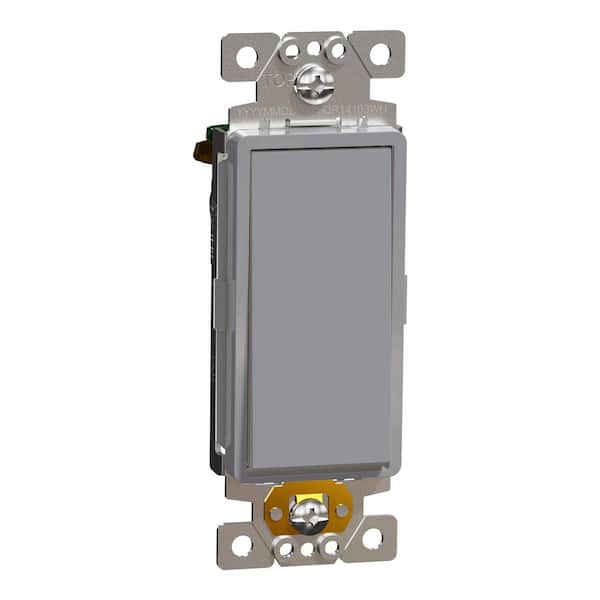 X Series 15 Amp Single-Pole Switch Module Rocker Back Wire Light Switch Matte Gray