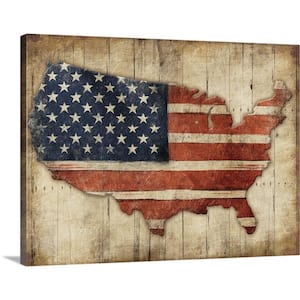 "USA Flag Wood" by Jace Grey Canvas Wall Art