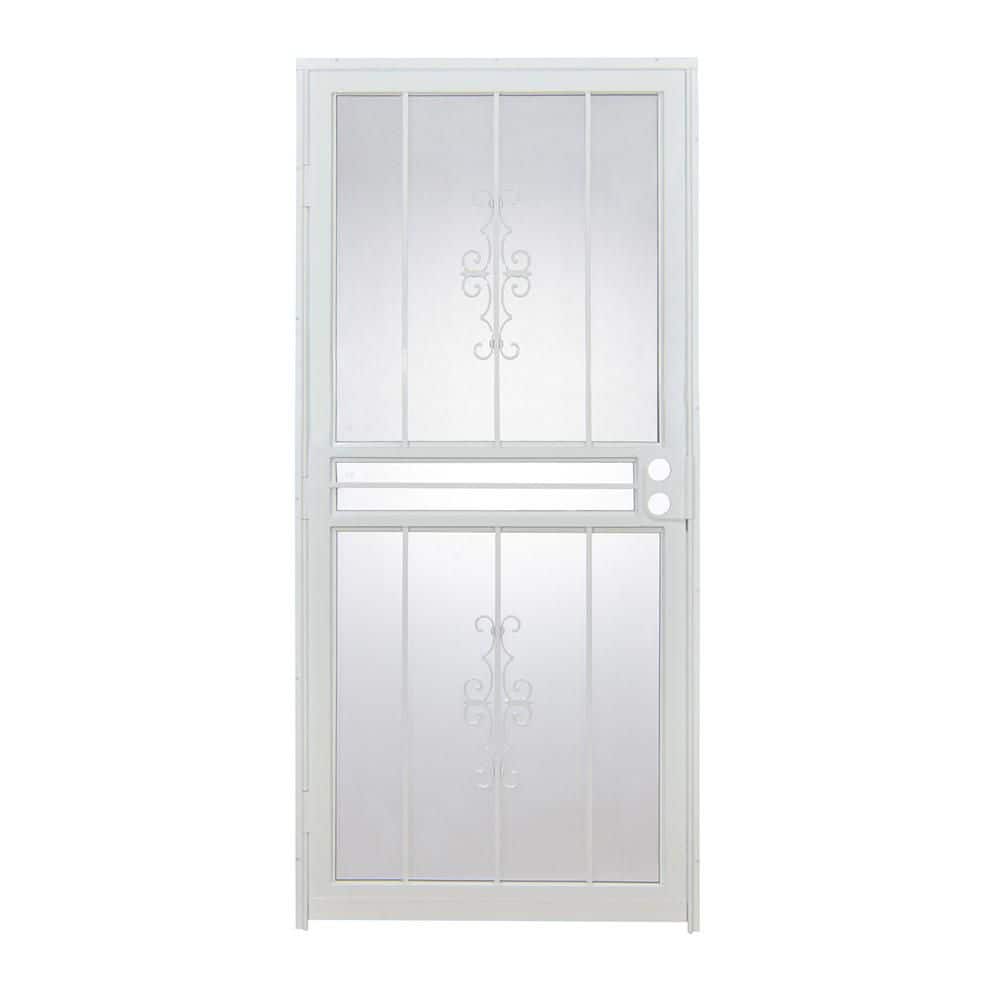 32 in. x 78 in. 501 Universal/Reversible Series Genesis Steel Powder Coated White Prehung Security Door price history on PriceWatchPro