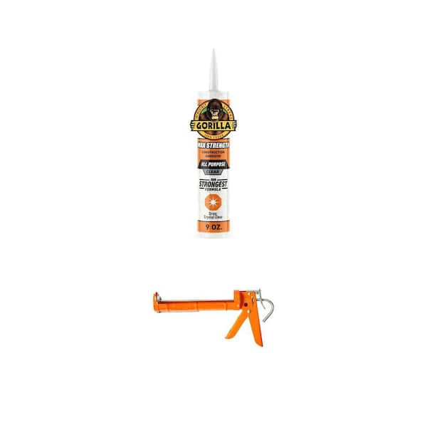 9 oz. Max Strength Clear Construction Adhesive and 10 oz. Light-Duty Drip Free Caulk Gun Combo (2-Piece Set)