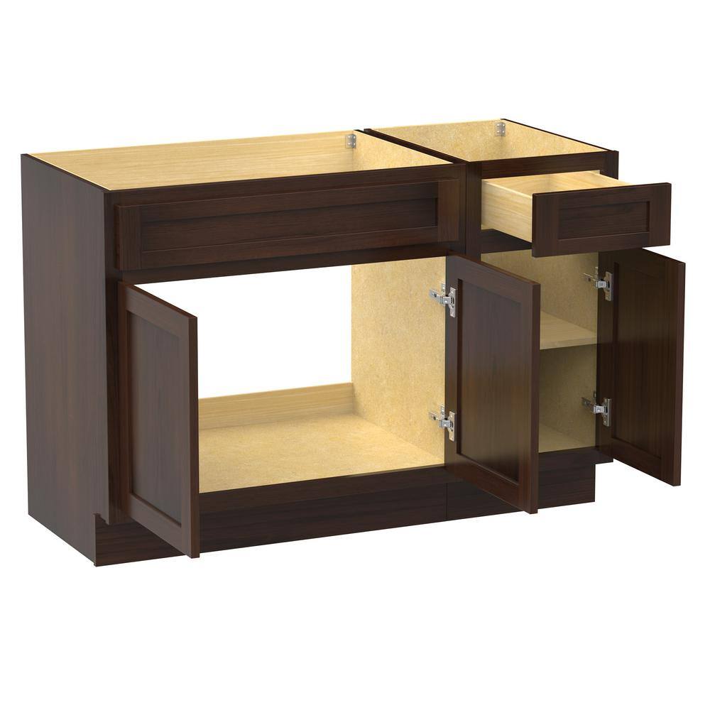 48 in Medium Brown Plywood Freestanding Bath Vanity Cabinet