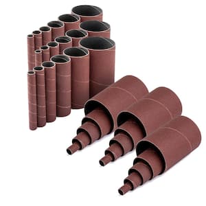 4.5 in. Aluminum Oxide Sanding Sleeves for Spindle Sander in 6 Sizes with Assorted Grits 80,120,240 (36-Pack)