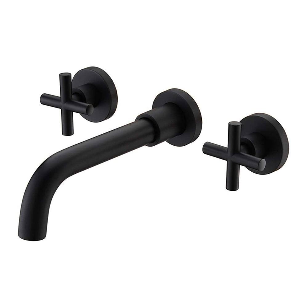 Inner Decor Ron Double Handle Wall Mounted Bathroom Sink Faucet in