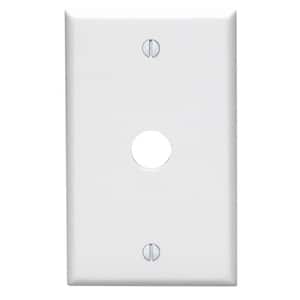 1-Gang 0.625 in. Hole Device Telephone/Cable Wall Plate, White