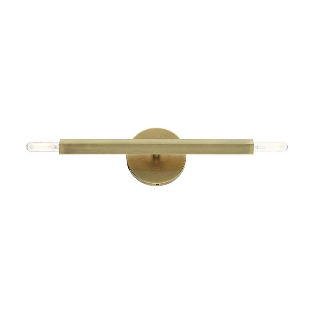 Antique Brass Dual Light Modern Wall Sconce