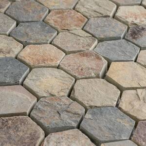 Crag Hex Sunset 11-1/8 in. x 11-1/8 in. Natural Stone Mosaic Tile (0.88 sq. ft./Each)
