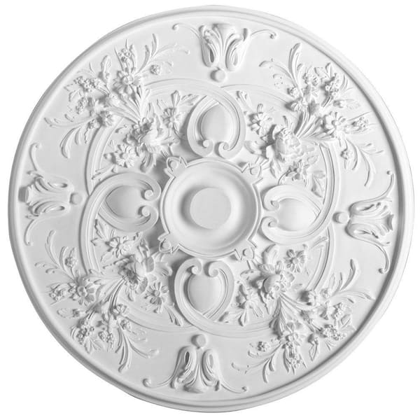 American Pro Decor European Collection 31-1/8 in. x 1-9/16 in. Floral Polyurethane Ceiling Medallion