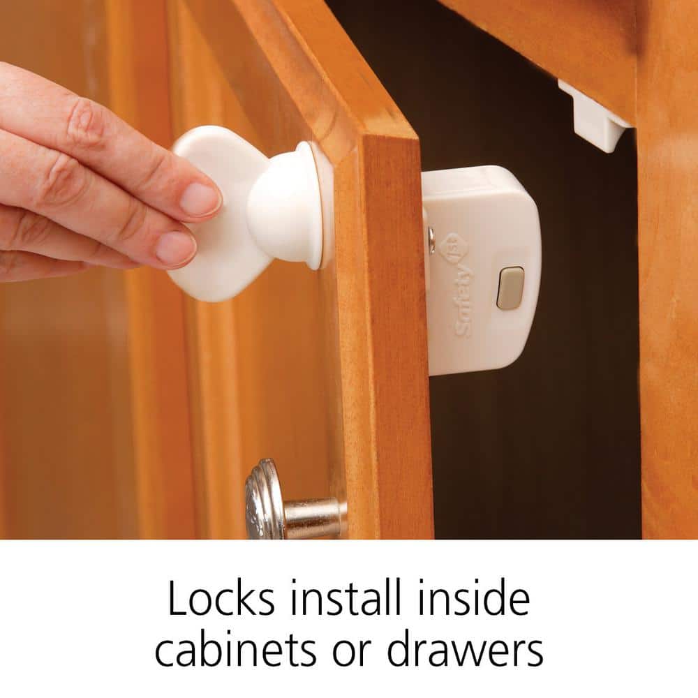 White Magnetic Locking System with 8 Locks and 1 Key