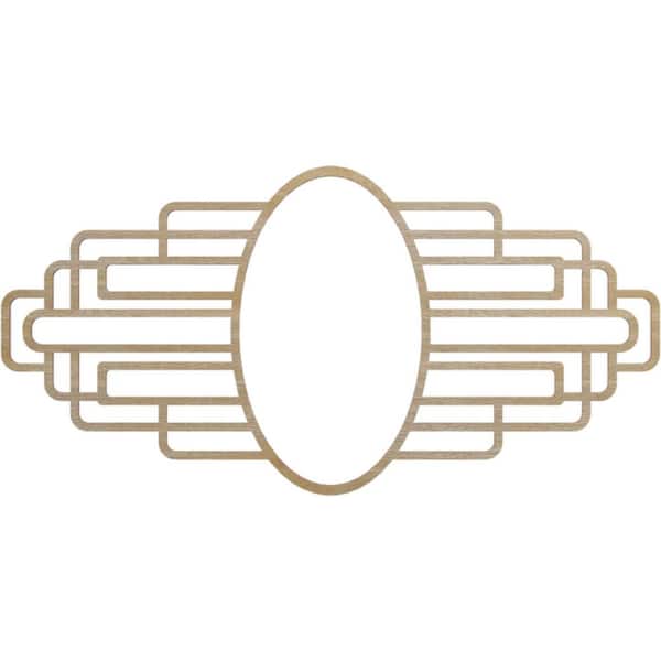 Ekena Millwork 32 in. x 16 in. x 1/4 in. Elizabeth Wood Fretwork Pierced Ceiling Medallion, Hickory