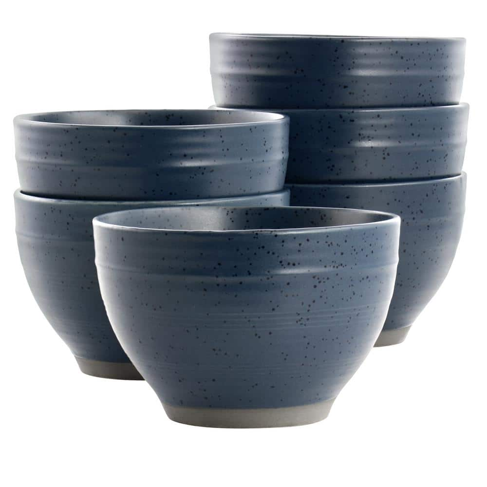 Midnight Blue Stoneware Pottery Mixing Bowl with Handle