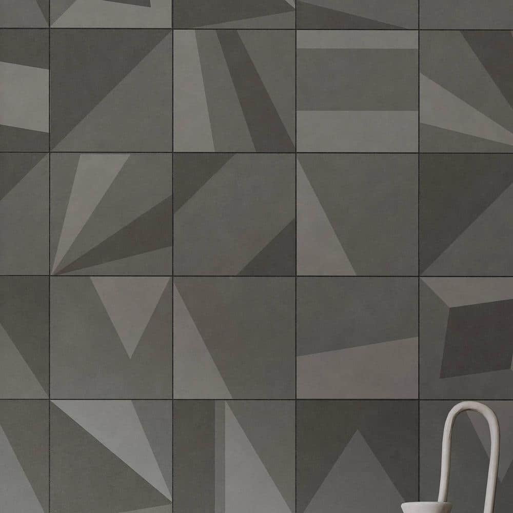 Gray Geometric Matte Porcelain 8x8 Wall Tile