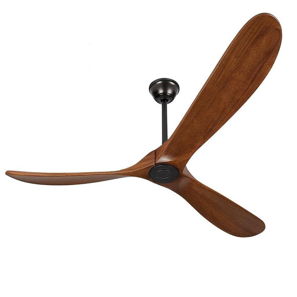 72 in. Black Ceiling Fan with Brown Wood Finish Solid Blades, No Light, Downrod Mount, 6-Speed DC Motor, Remote Control price history on PriceWatchPro
