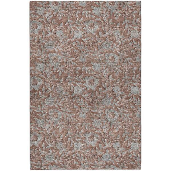 Dream Shag Premium Machine Washable Abstract ADS771 Terracotta 5 ft. x 7 ft. 6 in. Area Rug