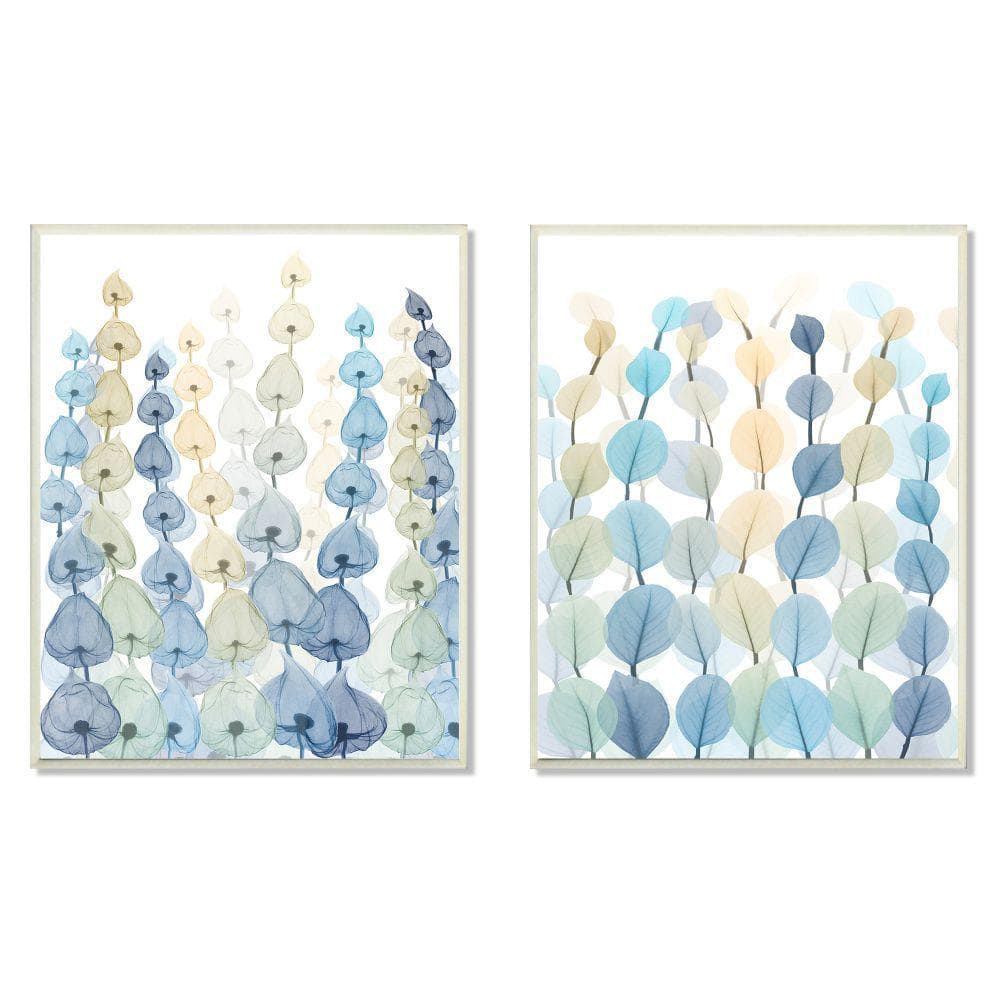 Blue and Green Botanical Canvas Art Set, 10 x 15, MDF Frame