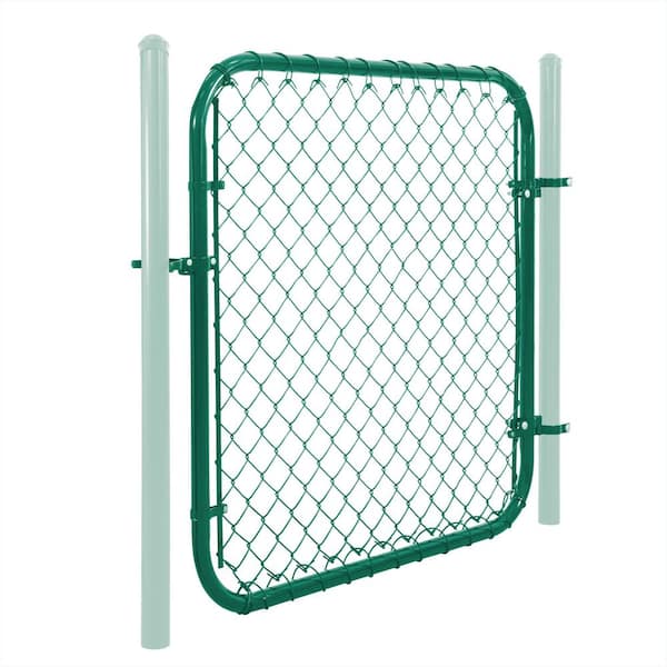 4 ft. W x 4 ft. H Green Galvanized Chain Link Fence Gate