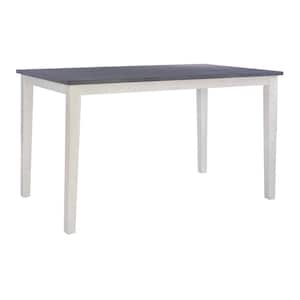 Mazie White Wood top 60 in. W 4 Legged Counter Dining Table Seats 6