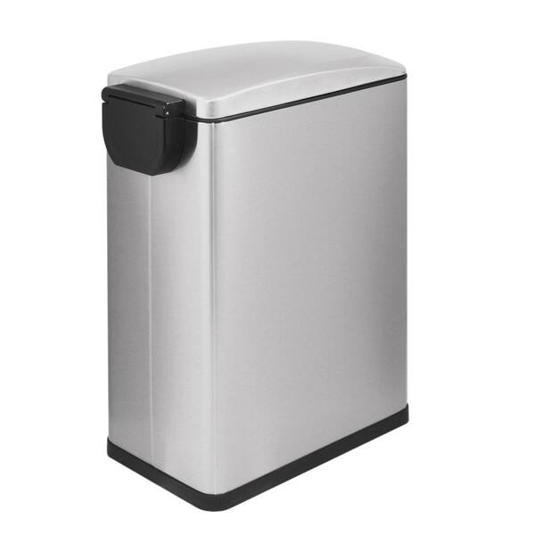 Innovaze 12 9 Gal 45 Liter Fingerprint Free Stainless Steel Slim Rectangular Kitchen Step On Trash Can Mgcs As1904 The Home Depot