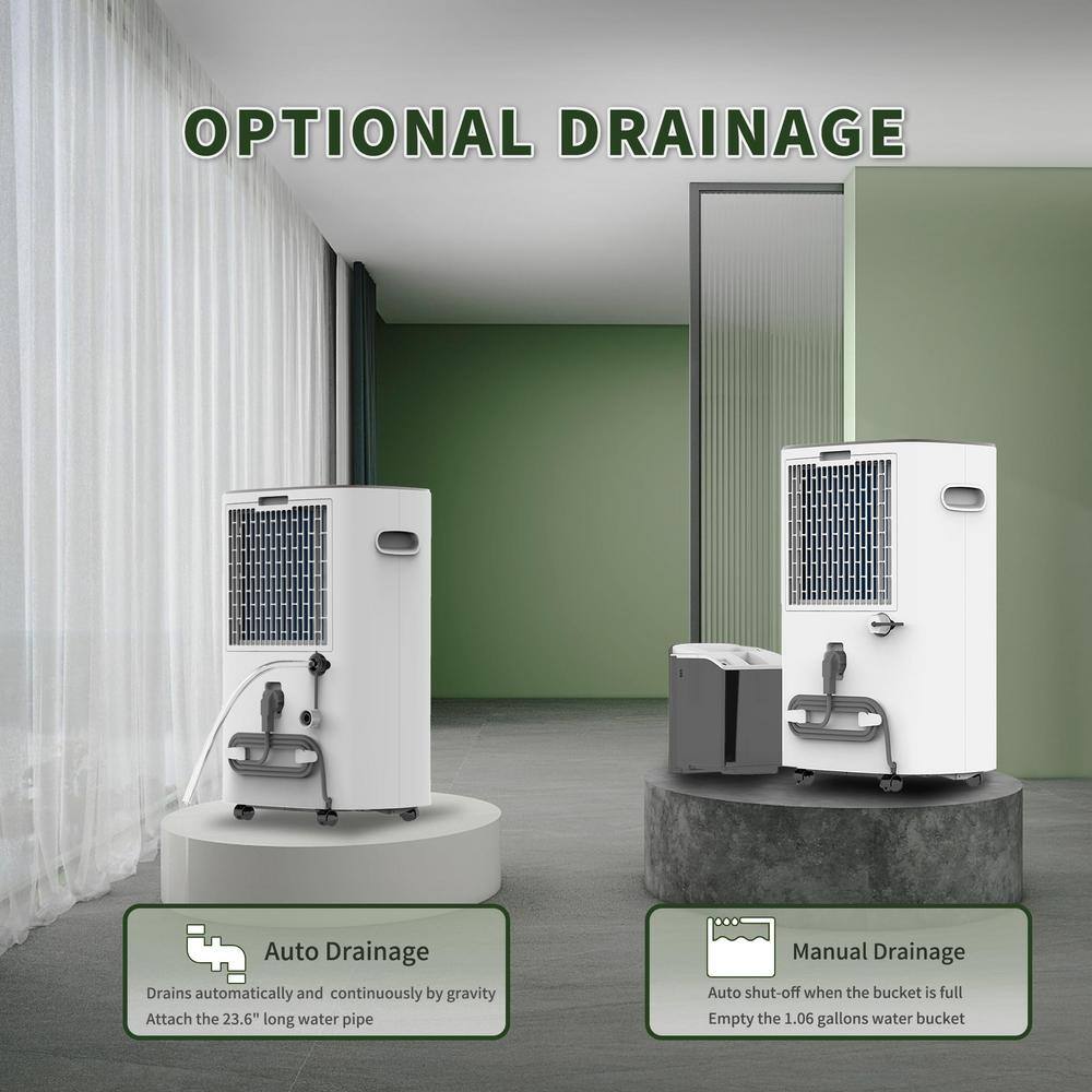 Shinco 86-Pint White Portable Dehumidifier with Drain Hose