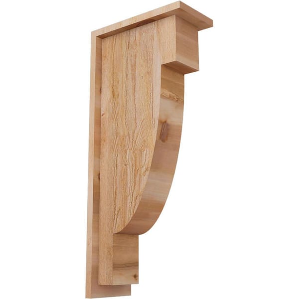 Ekena Millwork 6 in. x 12 in. x 28 in. Western Red Cedar Alpine Rough Sawn Corbel with Backplate