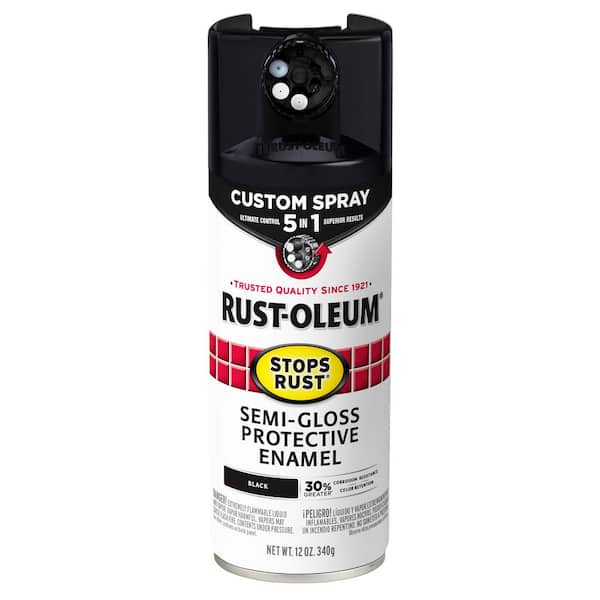 Rust-Oleum Stops Rust 12 oz. Custom Spray 5-in-1 Semi-Gloss Black