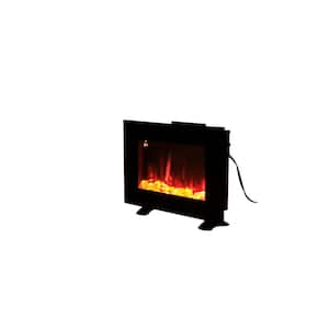 24 in. Wall mount Electric Fireplace in Black finish