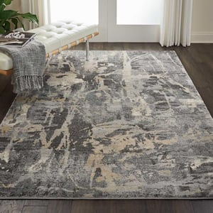 Fusion Grey 5 ft. x 7 ft. Abstract Modern Area Rug