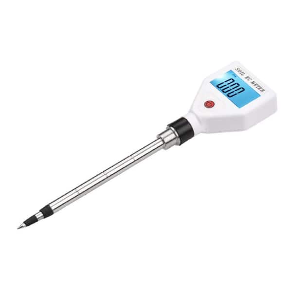 Justincity Digital Soil Tester with Backlight Screen Soil EC Meter Portable Soil Salinity Tester for Greenhouse/Garden/Farm, White