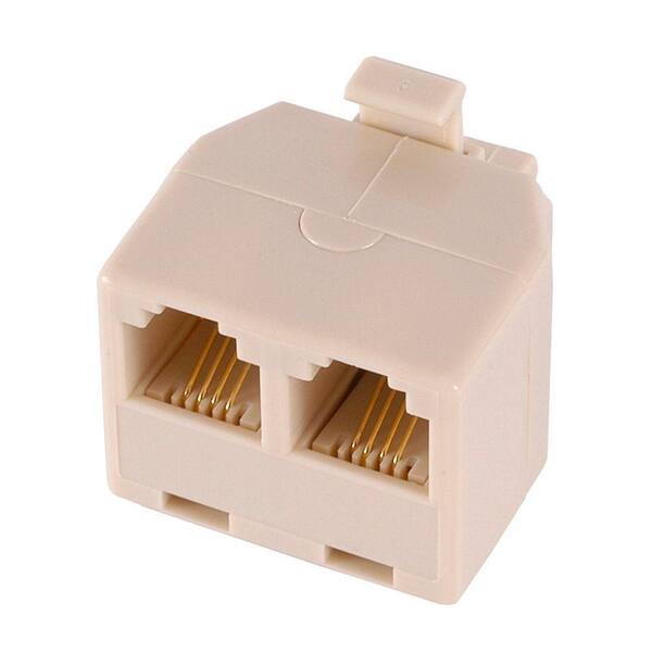 GE 4-Conductor Duplex In-Wall Adapter - Almond