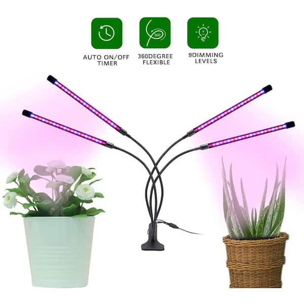 Lukyamzn 40-Watt 4 LED Grows Plants Lights 2G7 for Full Spectrum