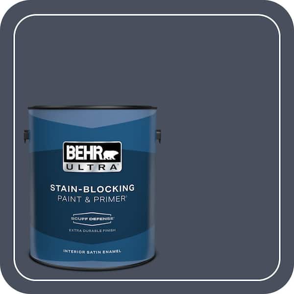 BEHR ULTRA 1 gal. #S510-7 Dark Denim Extra Durable Satin Enamel Interior Paint & Primer