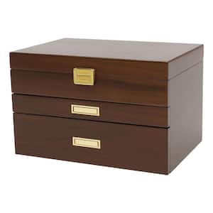 YIYIBYUS Walnut Color Jewelry Box Organizer Box of Solid Wood with ...