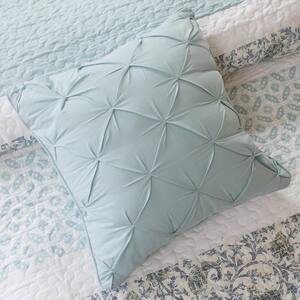 Vanessa 6-Piece Aqua Cotton Percale King/Cal King Quilt Set