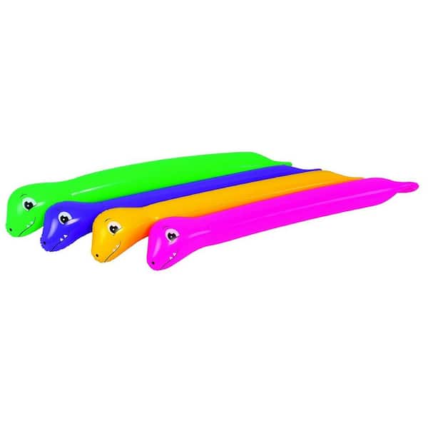 Pool Central 63 in. Pink and Green Dinosaur Twisty Tube Inflatable Pool Toy (2-Pack)