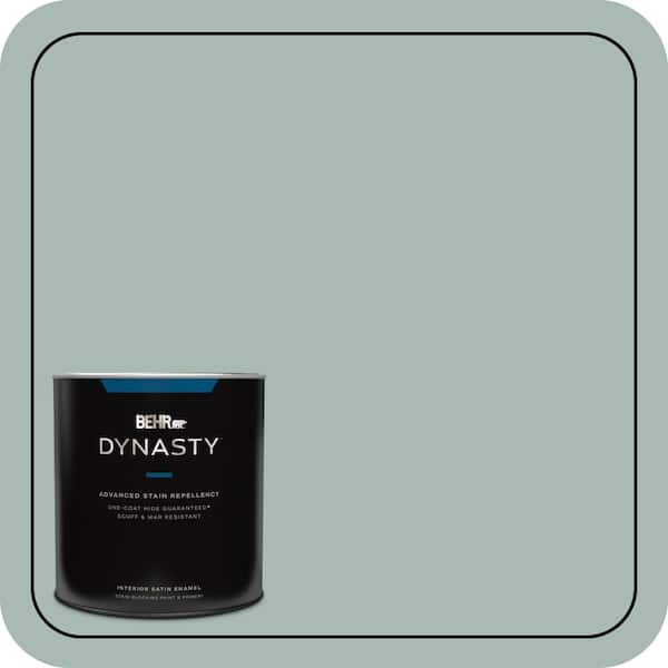 BEHR DYNASTY 1 qt. #BXC-85 Quiet Teal Satin Enamel Interior Stain-Blocking Paint and Primer