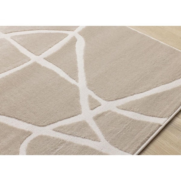 Avenia Collections 5' x 8' (5'3" x 7'7") Beige Organic, Tonal/Solid Indoor Area Rug