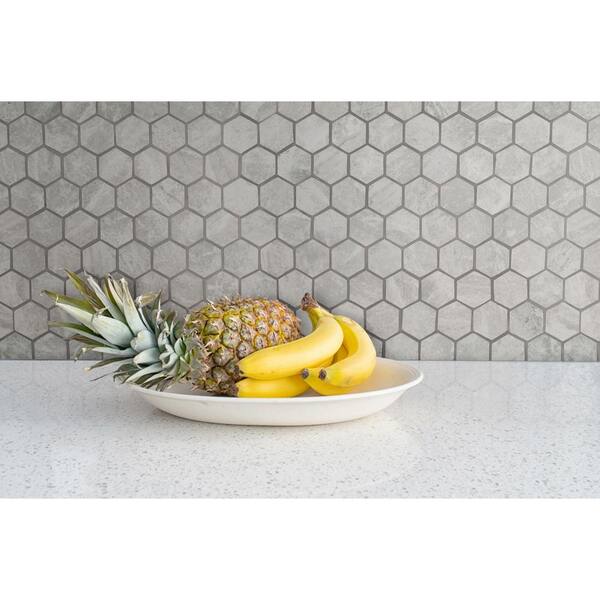 MSI Take Home Tile Sample - Everest Gray Hexagon 4 in. x 4 in. x