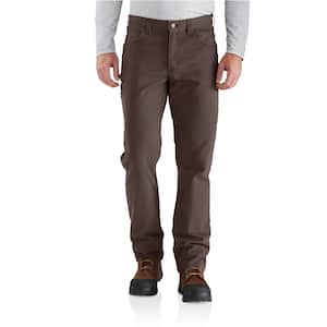 Men's 48 in. x 30 in. Dark Coffee Cotton/Spandex Rugged Flex Rigby 5-Pocket Pant