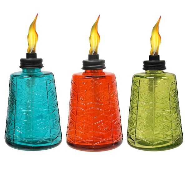 TIKI 6 in. Glass Tabletop Torch Trio (3 pack)